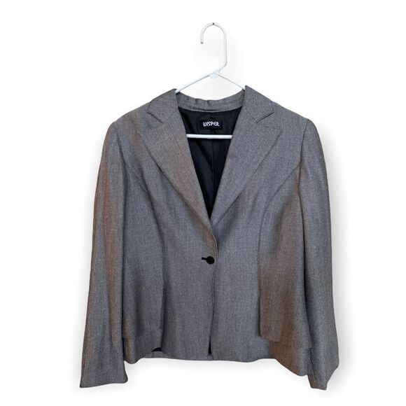 Kasper SZ 12 vintage grey single button blazer / suit jacket - Picture 1 of 4